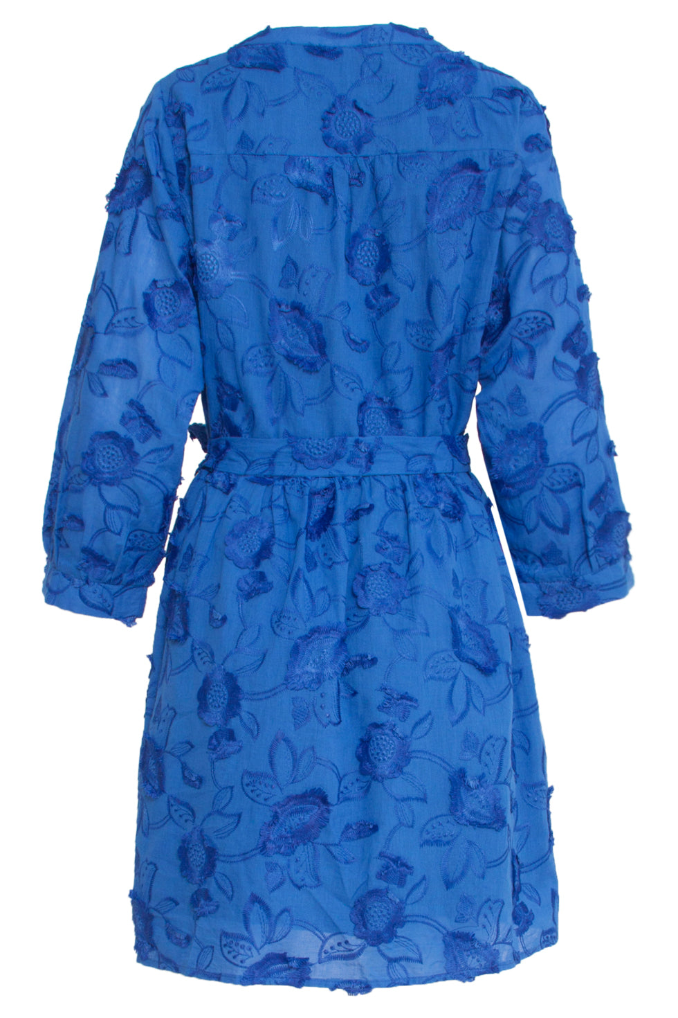 25137 Cobalt Blauwe 3D Bloemen Jurk