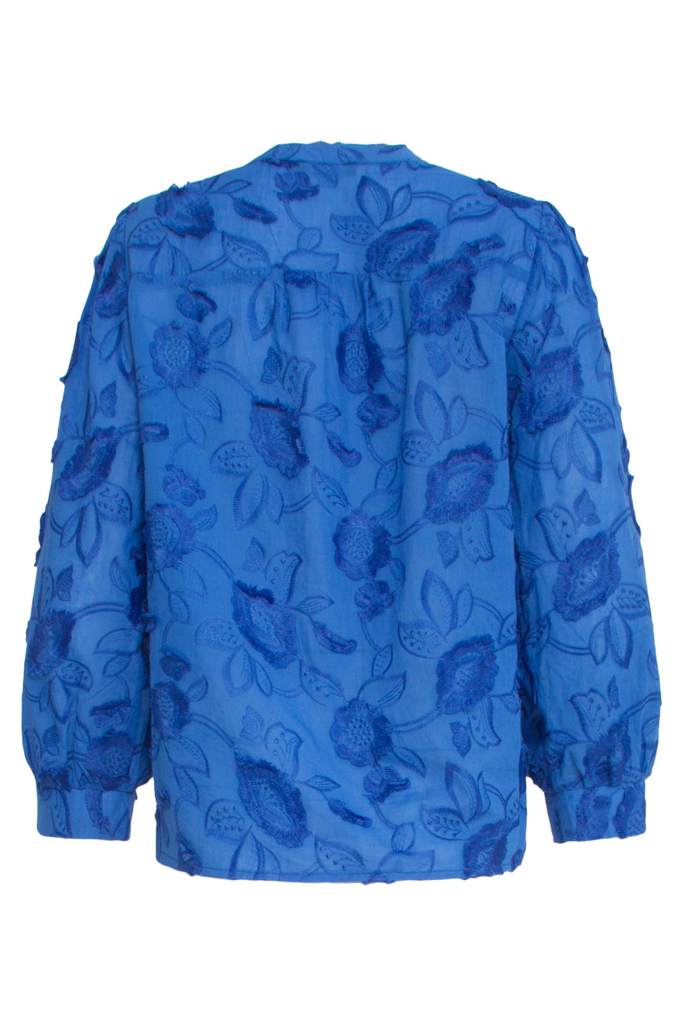 25138 Cobalt Blauwe 3D Bloemen Blouse