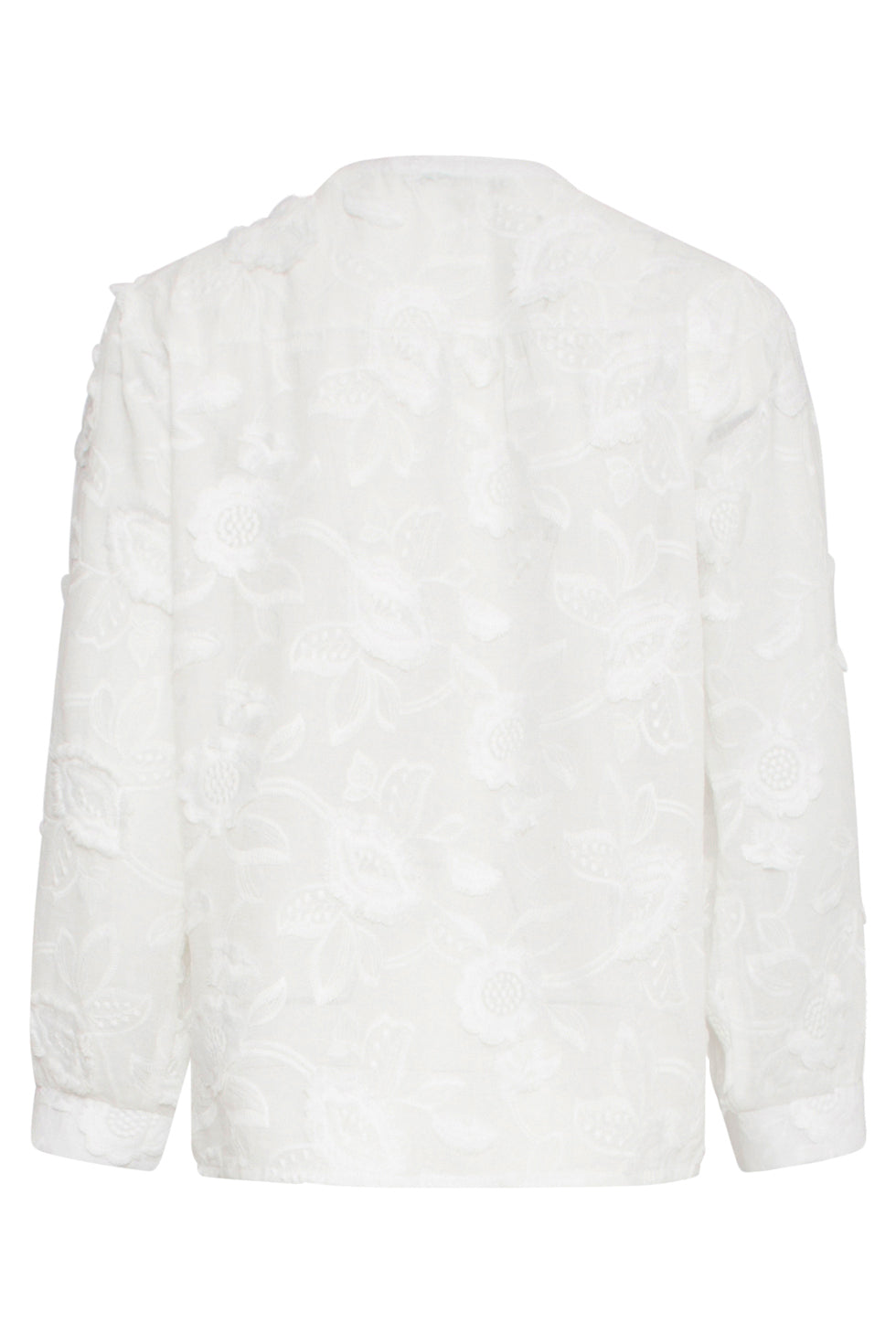 25138 Witte 3D Bloemenblouse