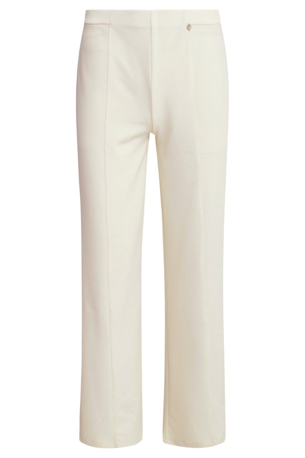 25140 Off-White Wide Straight Leg Stretch Broek