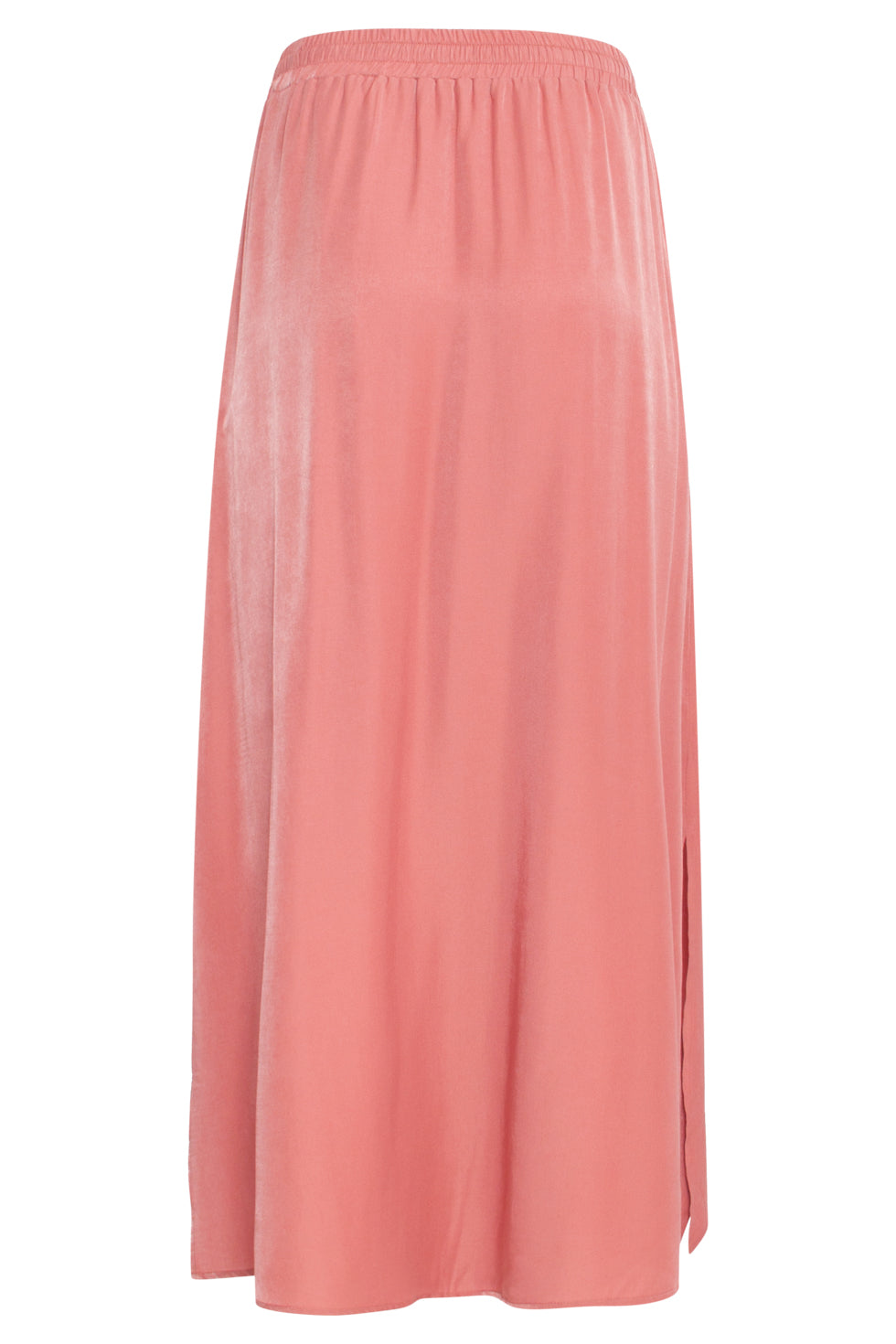 25143 Roze Rayon Satin Maxi Rok