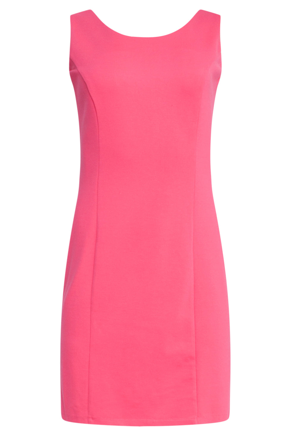 25145 Roze Mouwloze Getailleerde Jurk