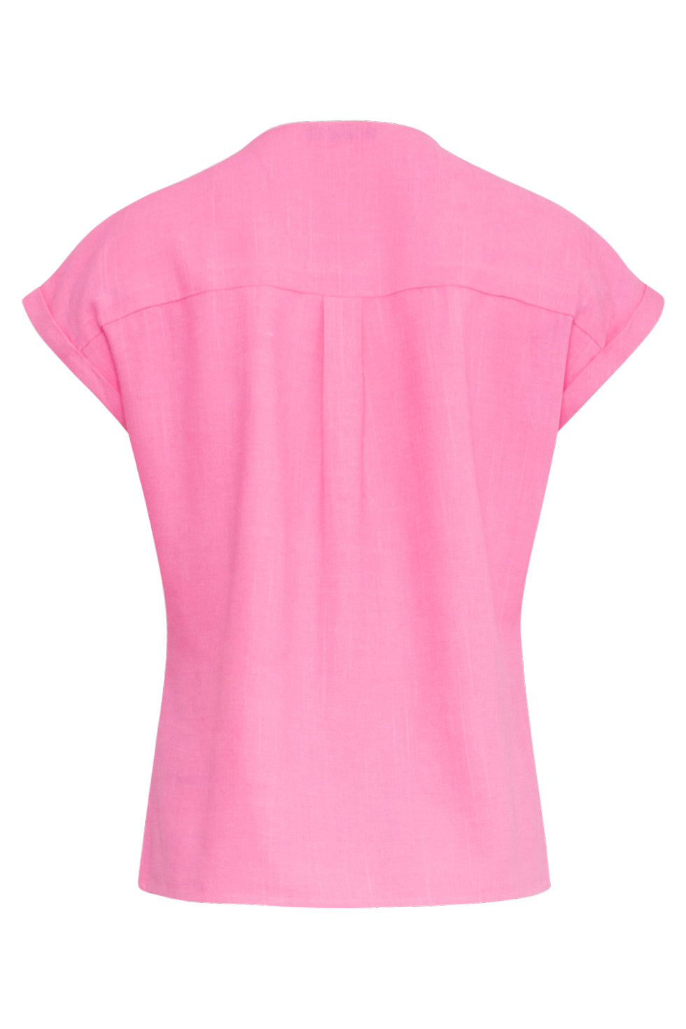 25148 Roze Linnen Top Met V-Hals