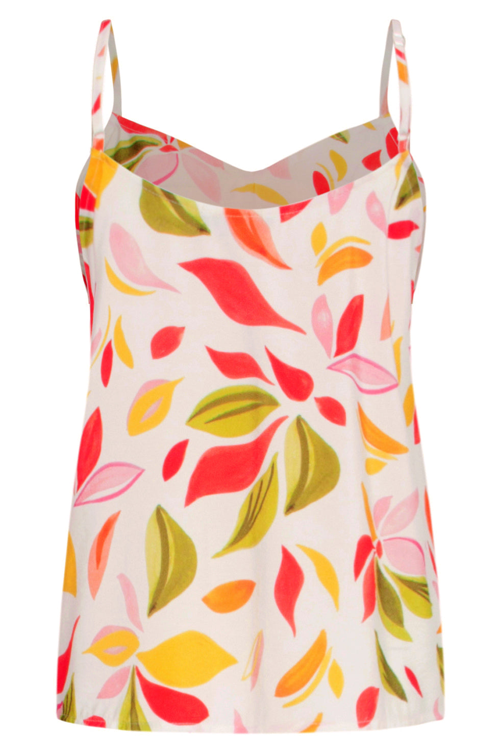 25158 Top Met Multikleur Bladerenprint