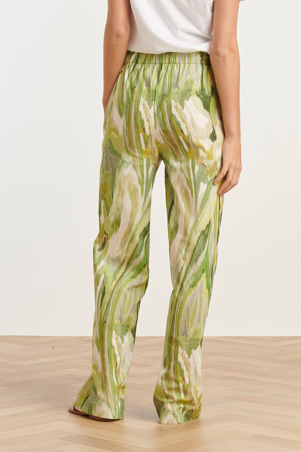 25165 Groene Multicolour Abstract Print Broek