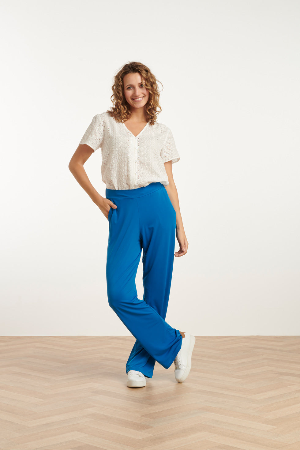 25174 Cobalt Blauwe Stretch Broek