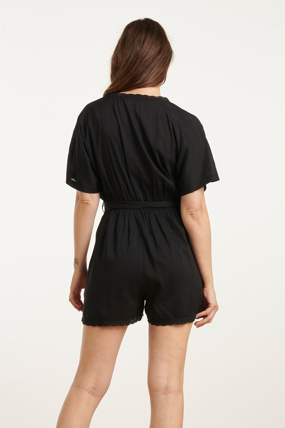 25193 Zwarte Viscose Playsuit