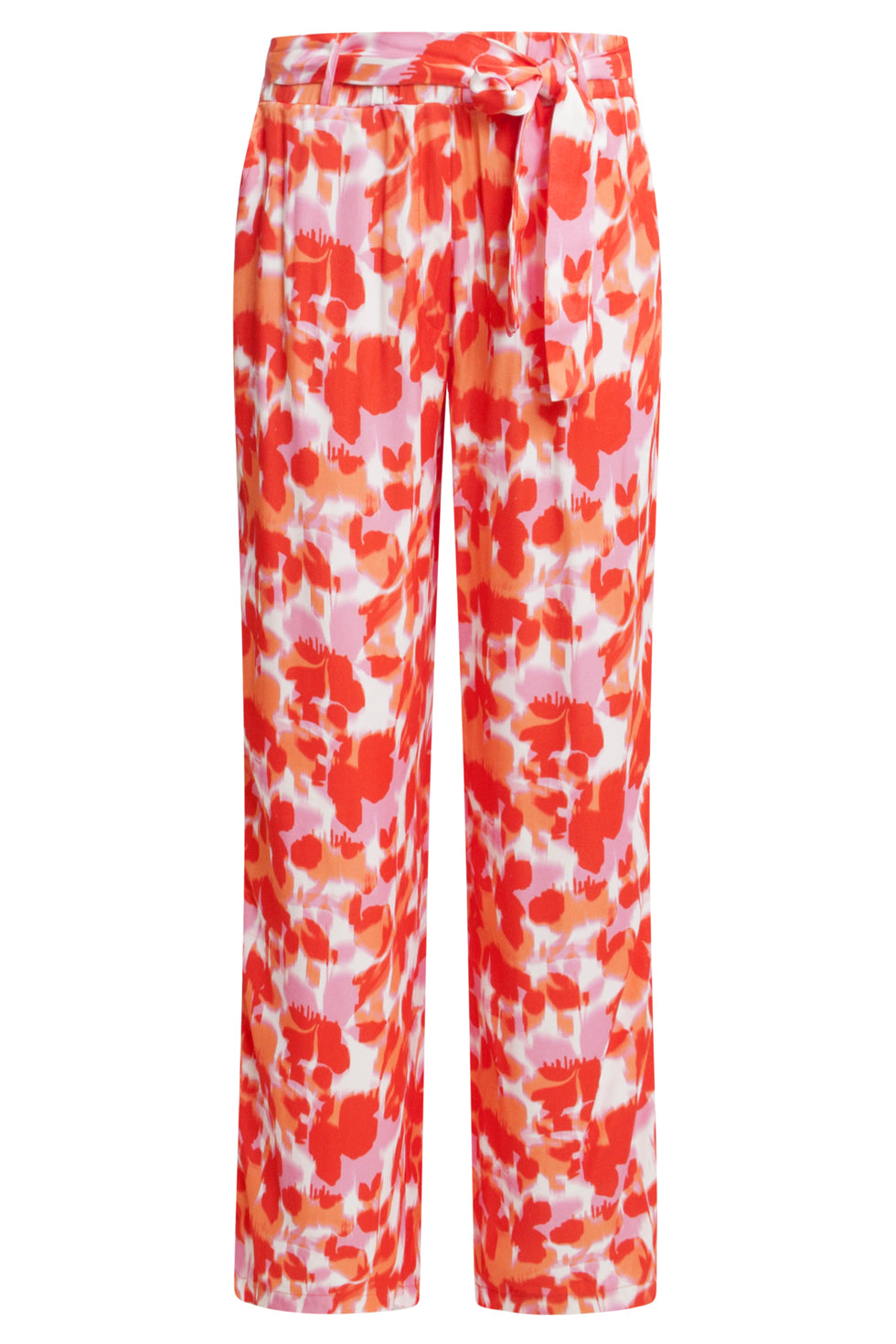 25209 Satijnen Broek Met Peach Bloemenprint