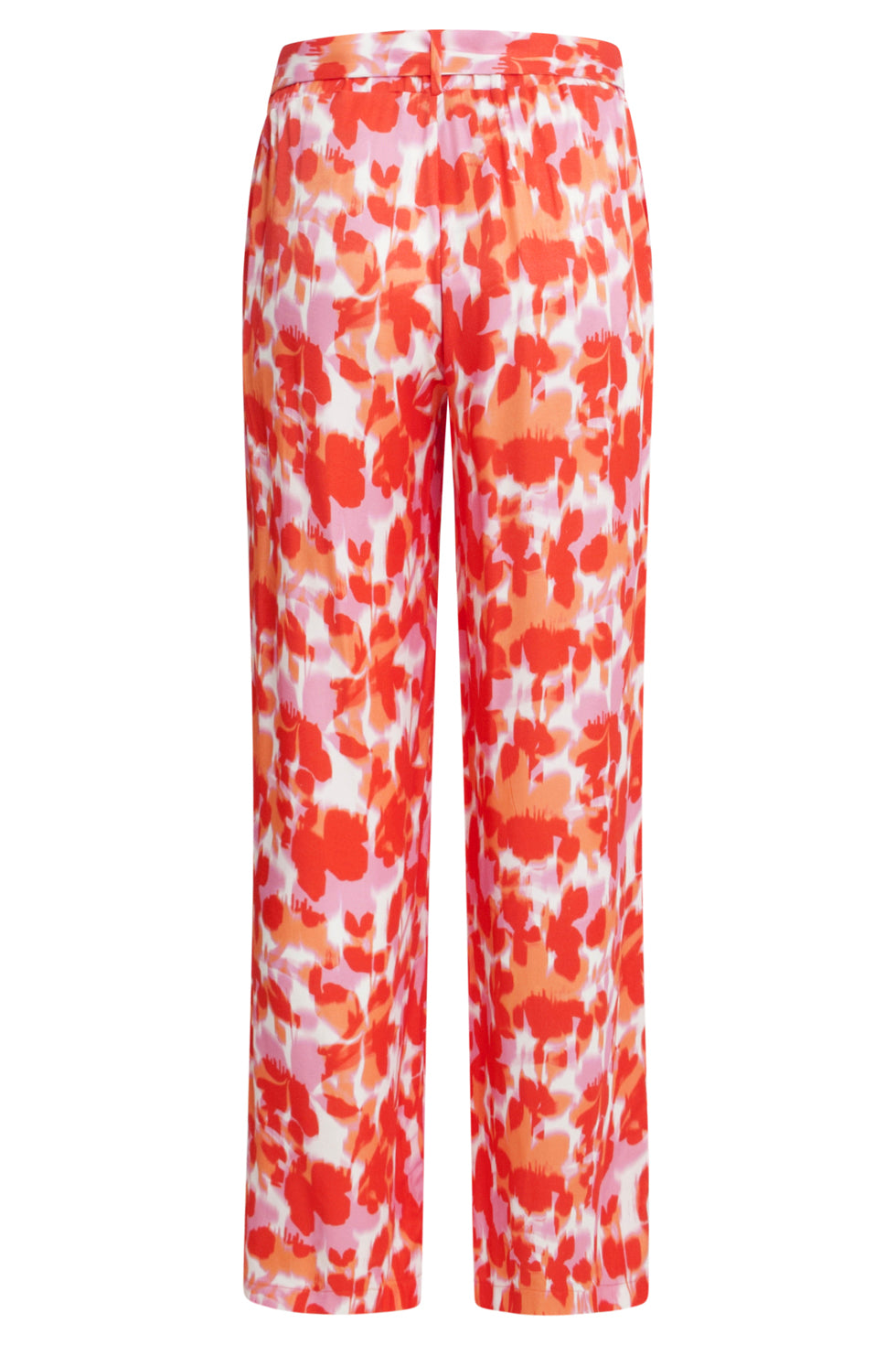 25209 Satijnen Broek Met Peach Bloemenprint