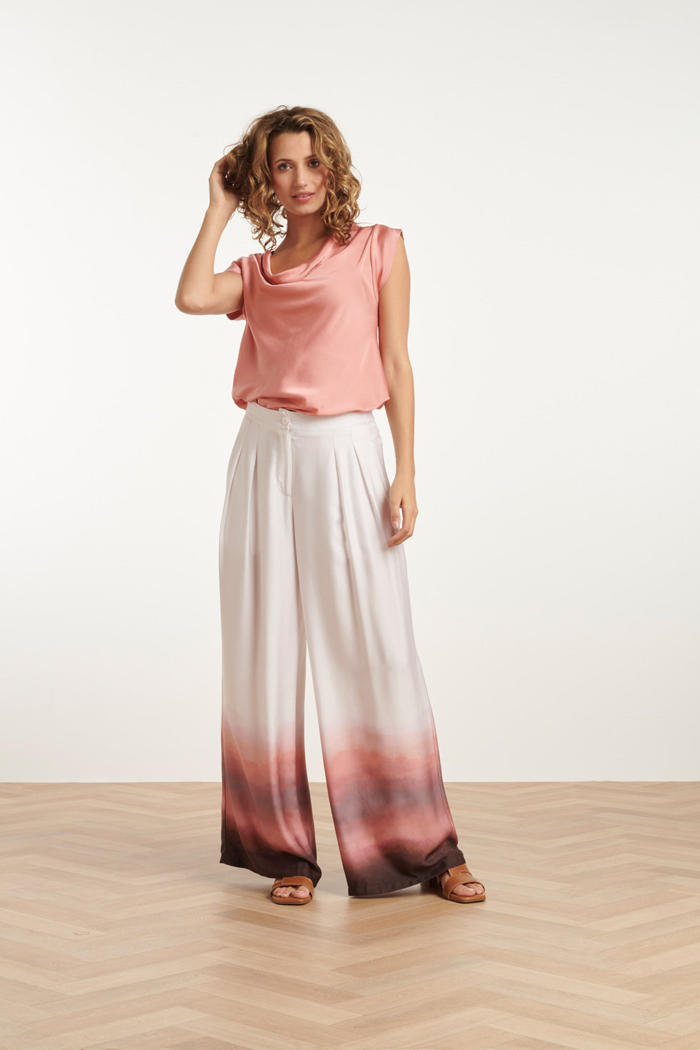 25212 Waterfall Roze Satijn Top