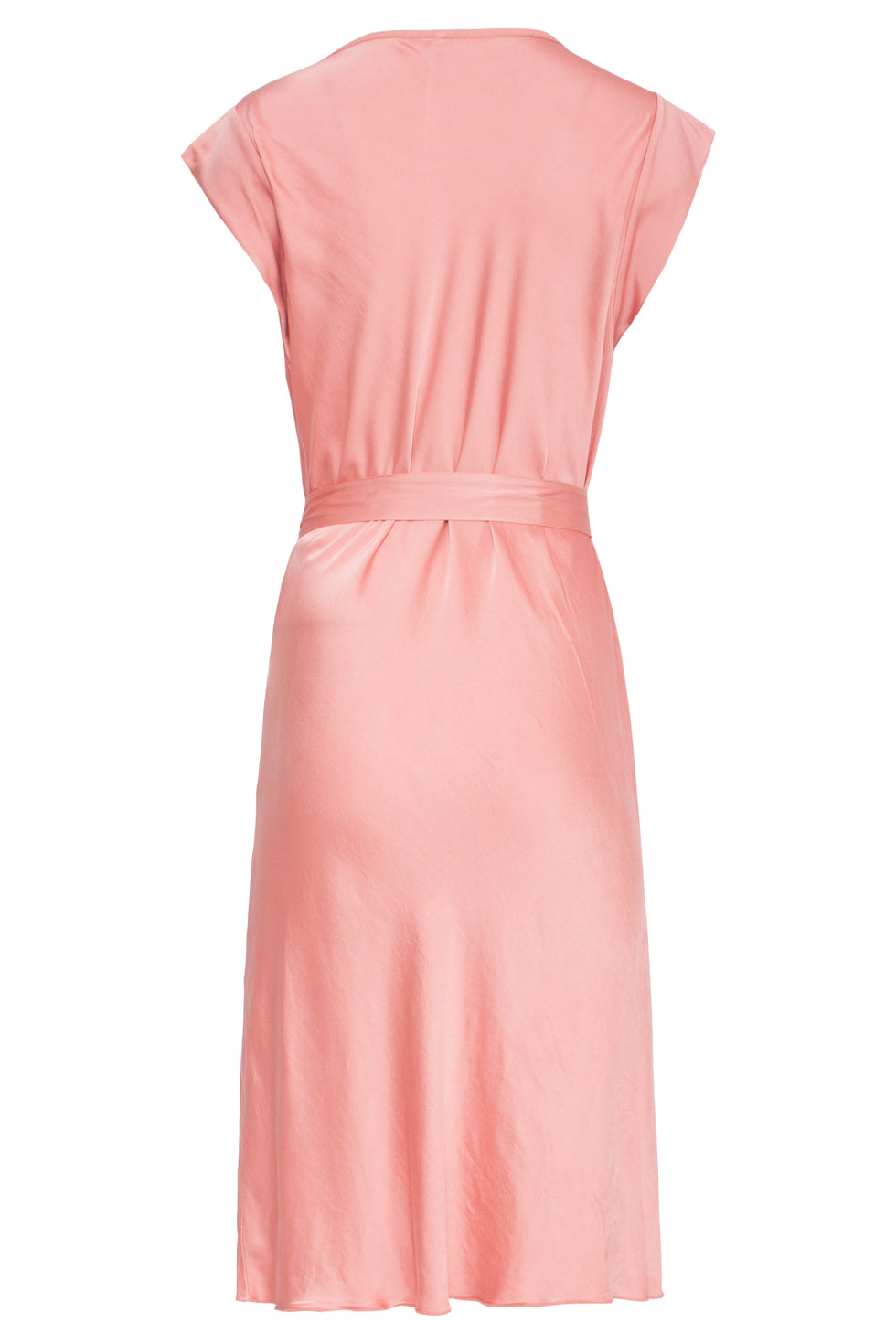 25213 Waterfall Styled Roze Satijn Jurk