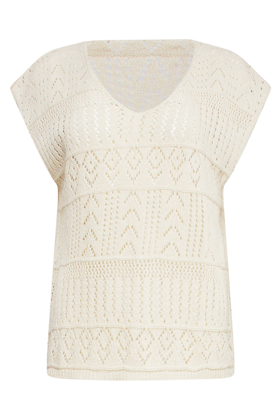 25215 Off-White Crochet Top