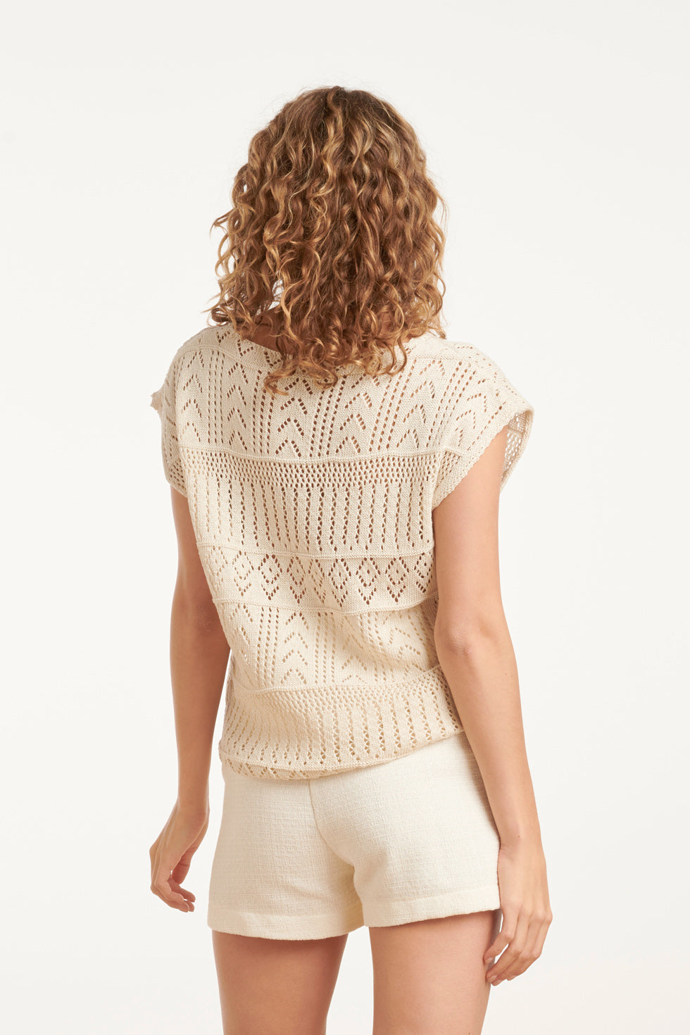 25215 Off-White Crochet Top