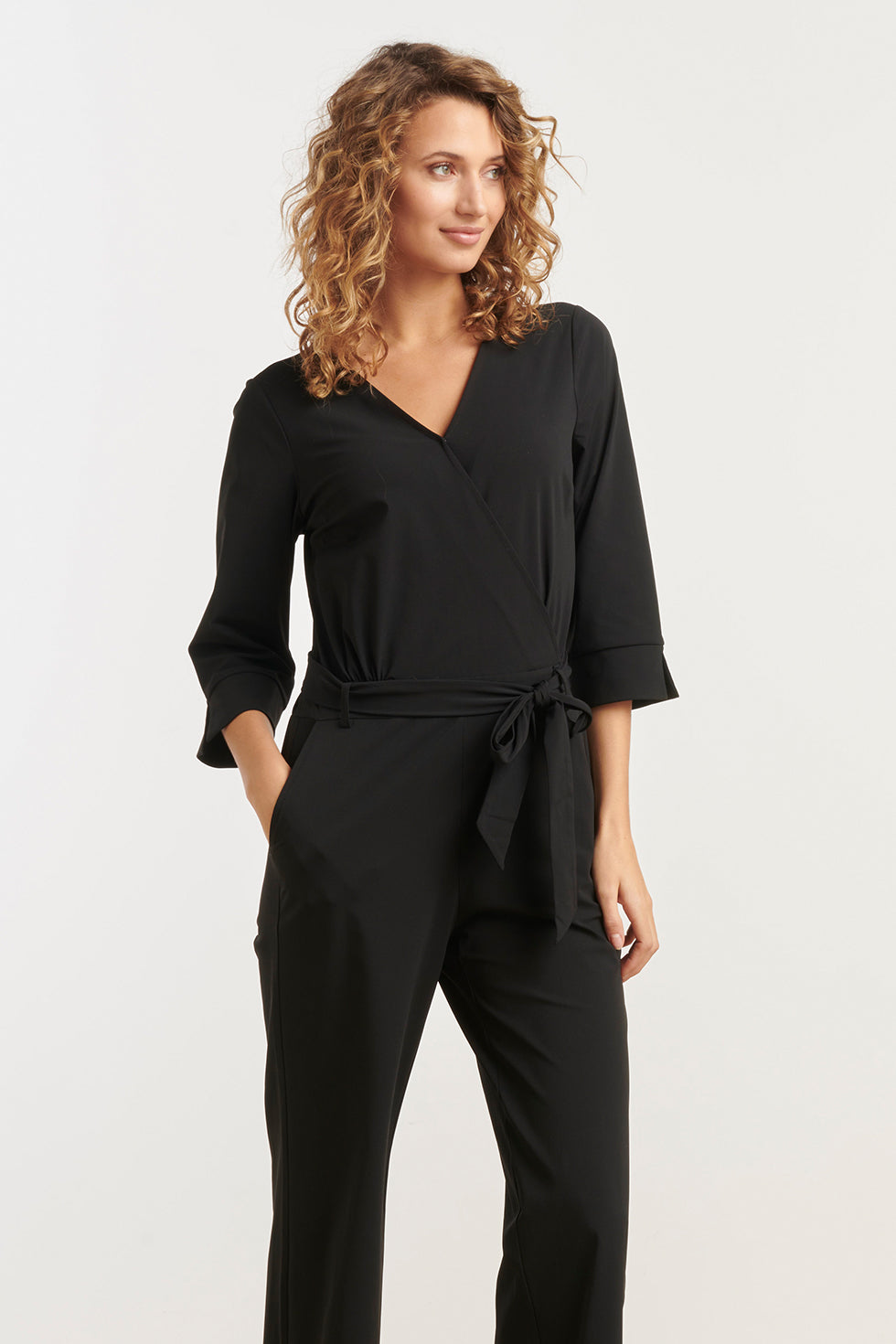 25239 Zwarte Travel Quality Jumpsuit