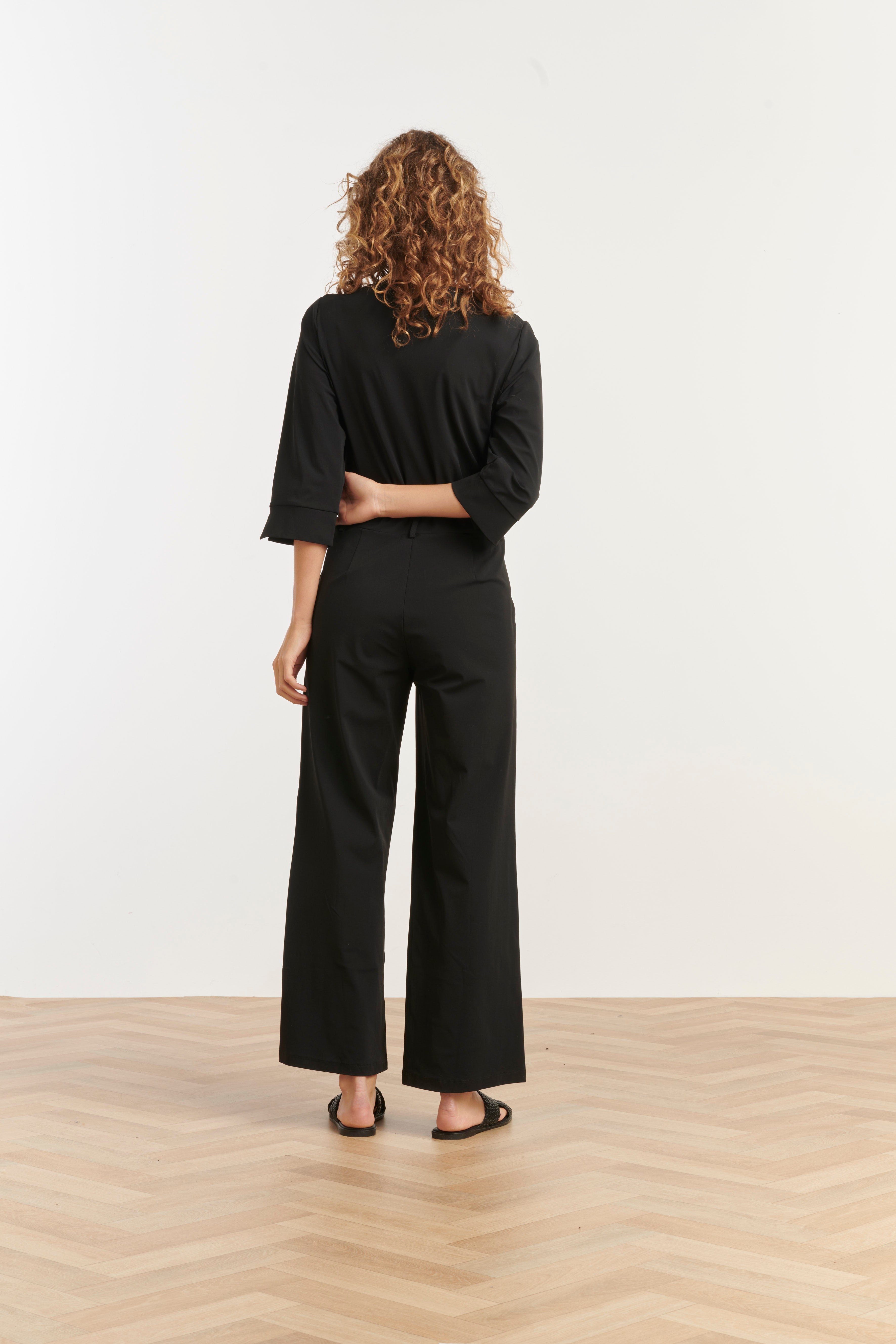 25239 Zwarte Travel Quality Jumpsuit