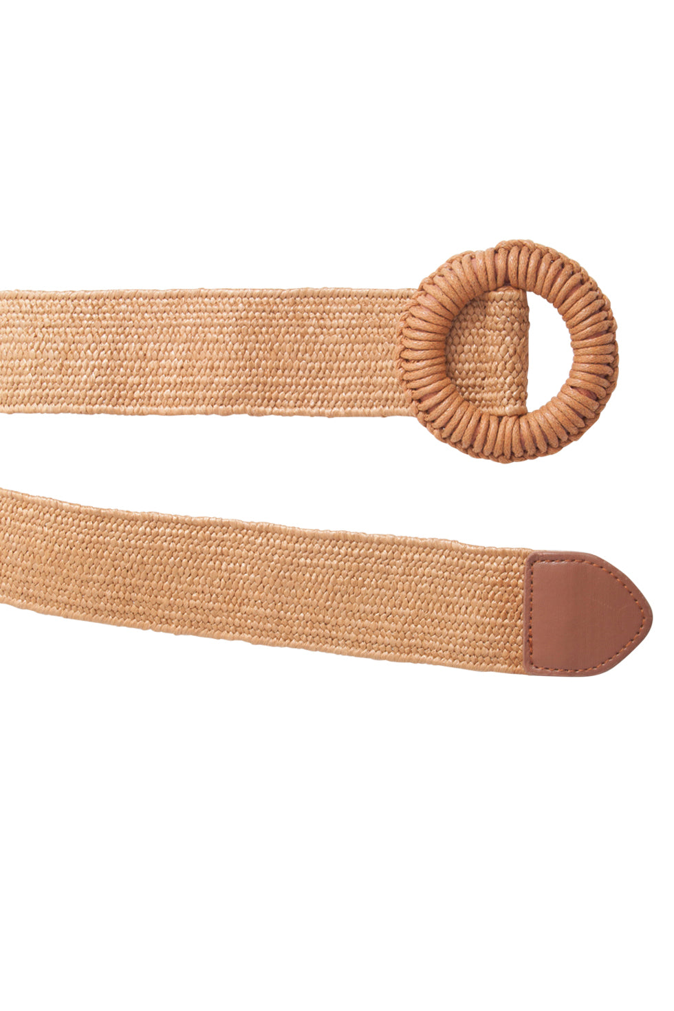 53010 Bruine Stretchriem Met Wicker Gespsluiting