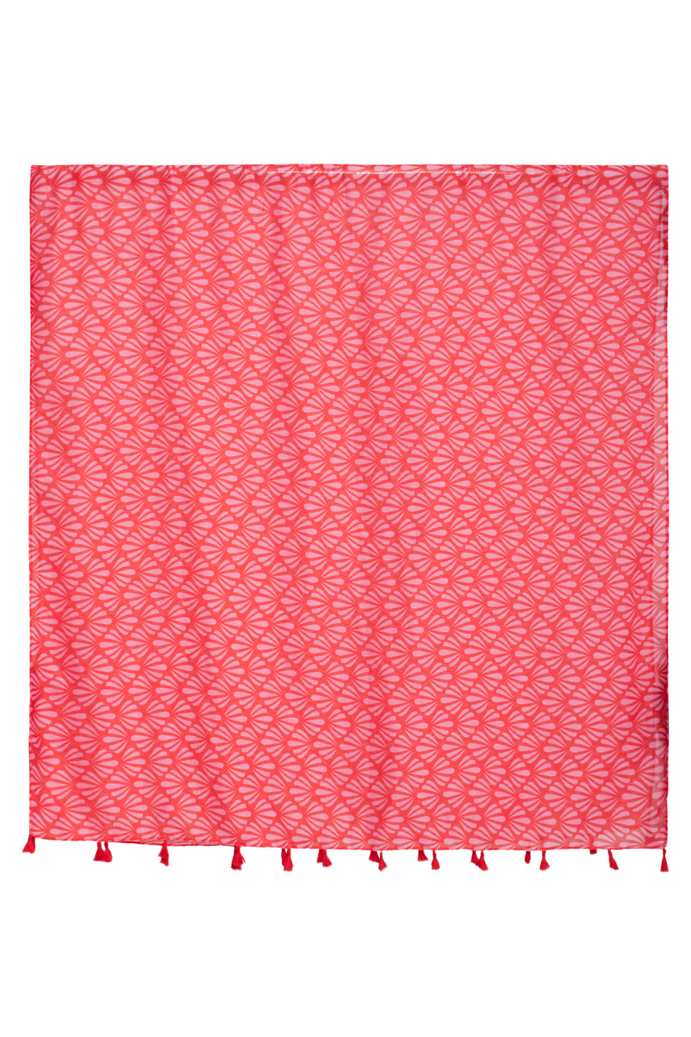 55220 Rood En Roze Schelpenprint Sjaal