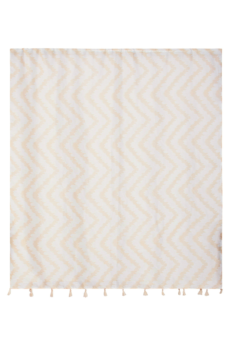 55221 Zand En Off-White Zigzag Print Sjaal