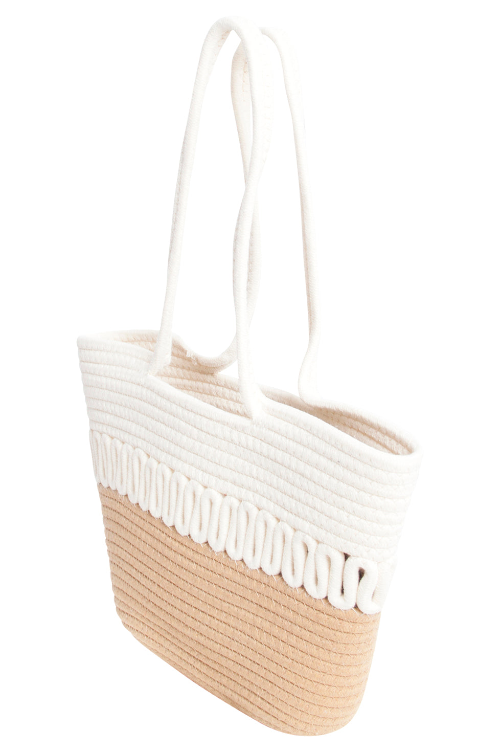 56029 Strandtas - Off-White En Lichtbruin