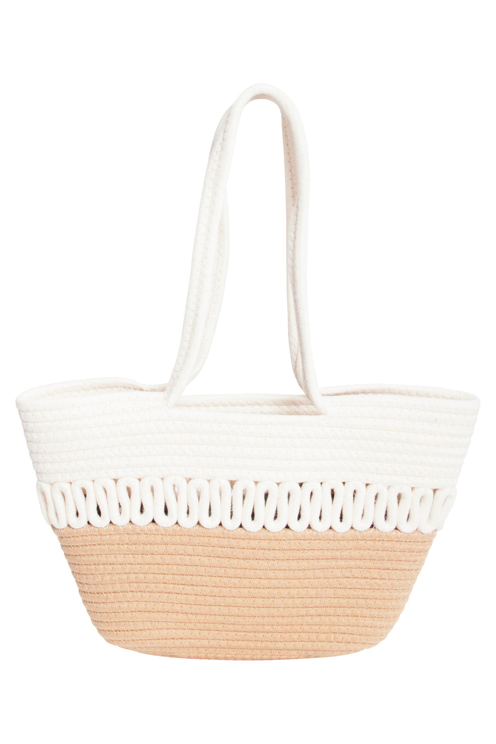 56029 Strandtas - Off-White En Lichtbruin