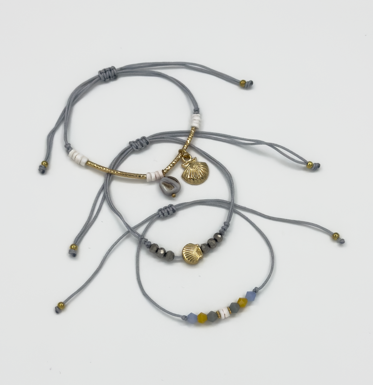 62020 Set Van Armbanden - Verstelbare Koordarmbanden Met Steenparels In Diverse Kleuren
